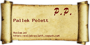 Pallek Polett névjegykártya